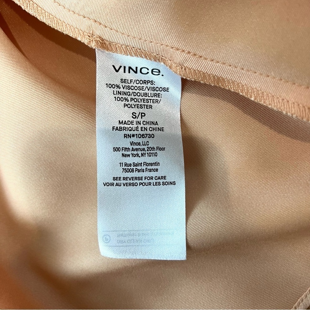 Vince Sheer Crinkle Lettuce-Edge Midi Skirt Light Orange Size Small - Picture 9 of 12